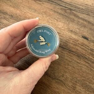 Alex and Ani Owl Post Adjustable Ring Wrap - Blue and Gold